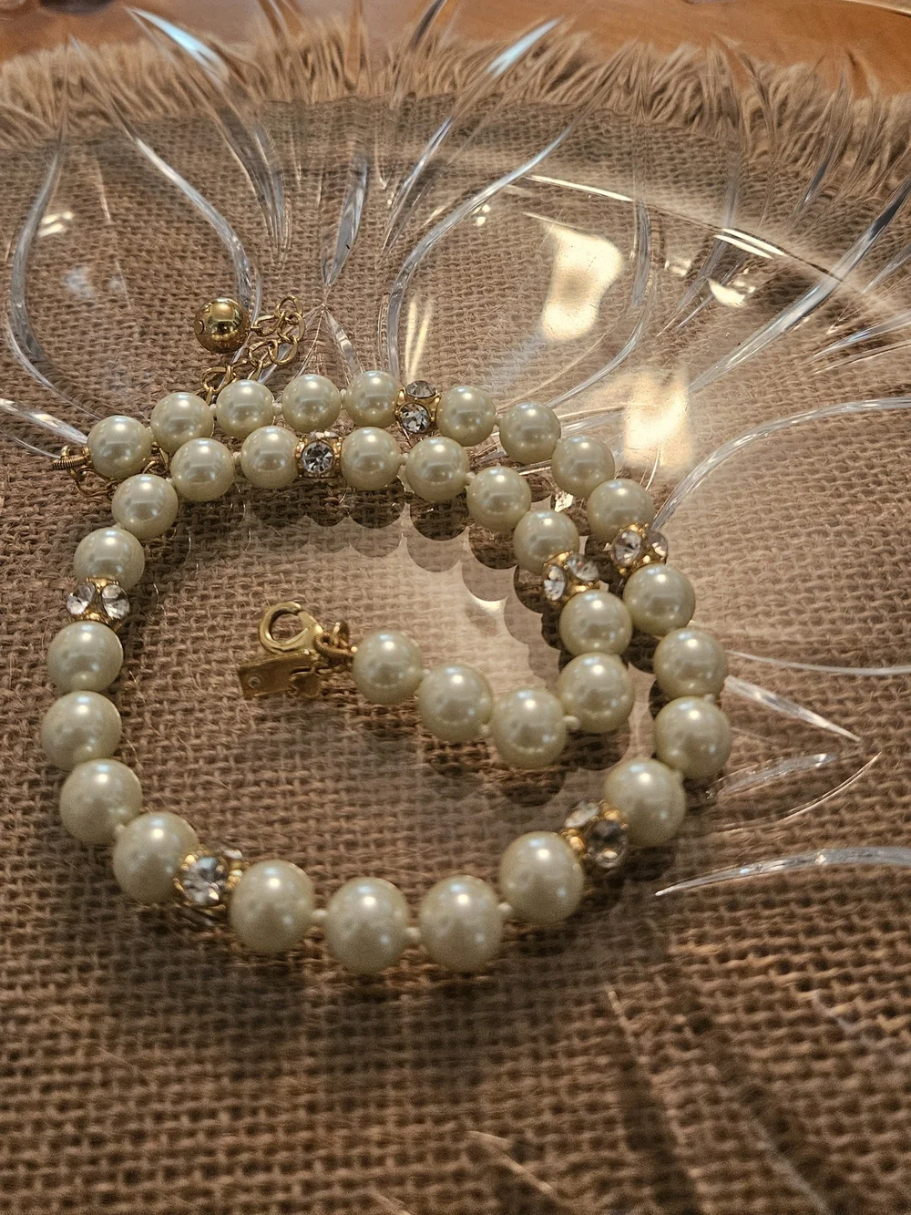 kate spade Pearl Bead Necklace in Cream with Gold Accents